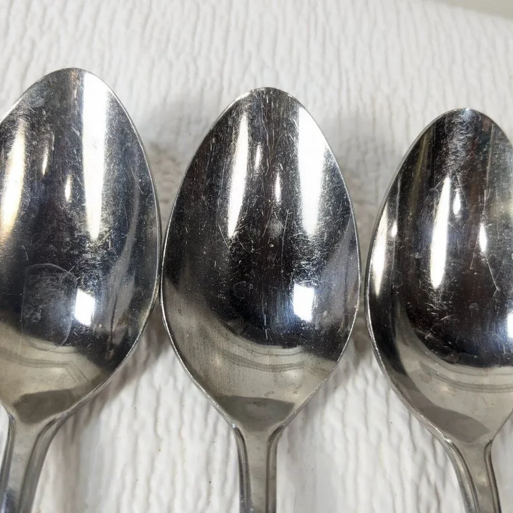 Vintage The Cellar LIVINGSTON place oval soup spoon SET 5 Stainless‎ steel